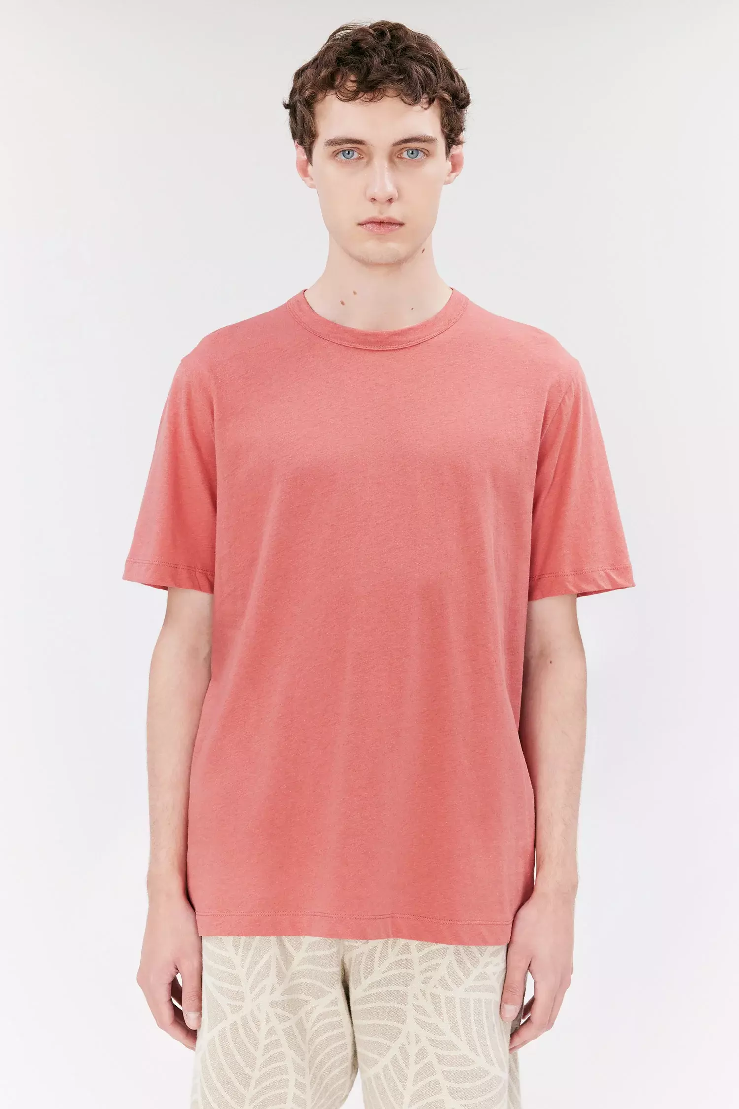Elvine Hadar Leinen Mix T-Shirt Faded Rose Herren